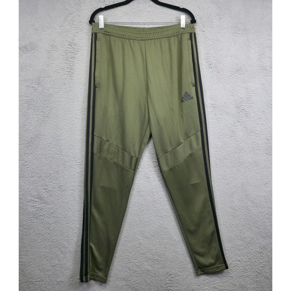 Adidas Joggers Mens L Green Track Pants Climacool Athleisure Performance Running - Picture 1 of 16